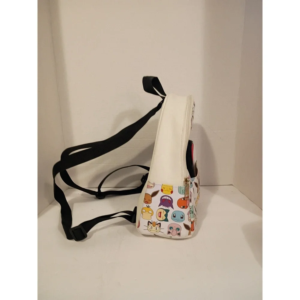 Pokemon Mini‎ Backpack with Poke Ball Coin Purse Pikachu Eevee White All Over.